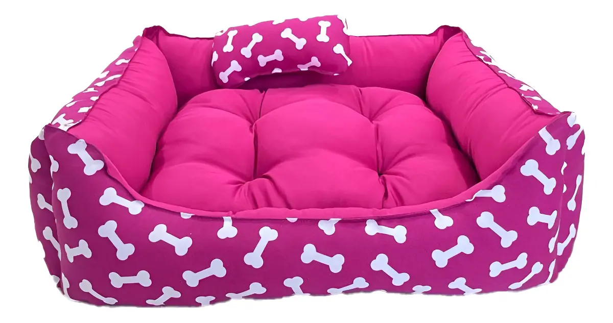 Tinenen Retangular — M, rosa/ossinhos — Tinenen retangular M, rosa/ossinhos, 57×53×14