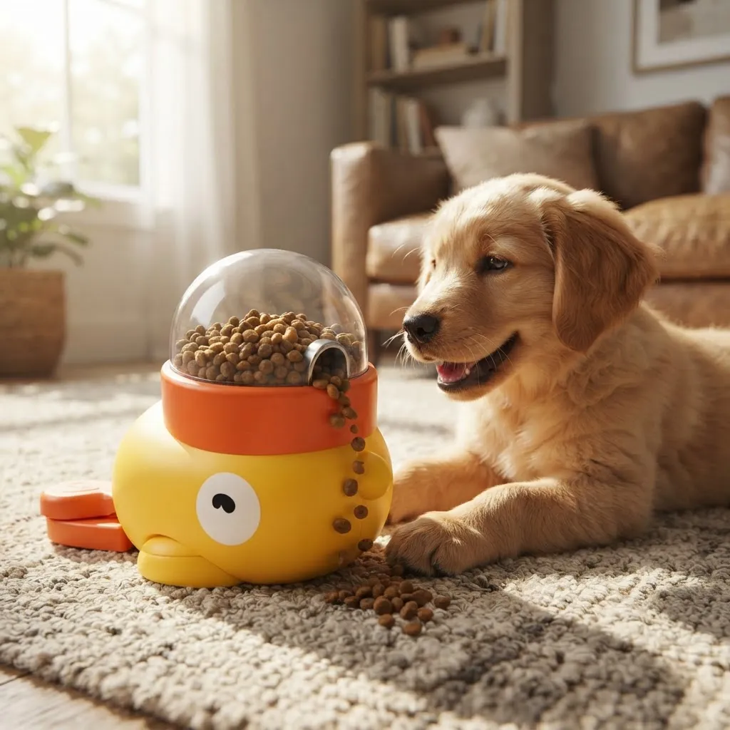 Pato dispenser de alimento — amarelo — Genérico pato dispenser amarelo