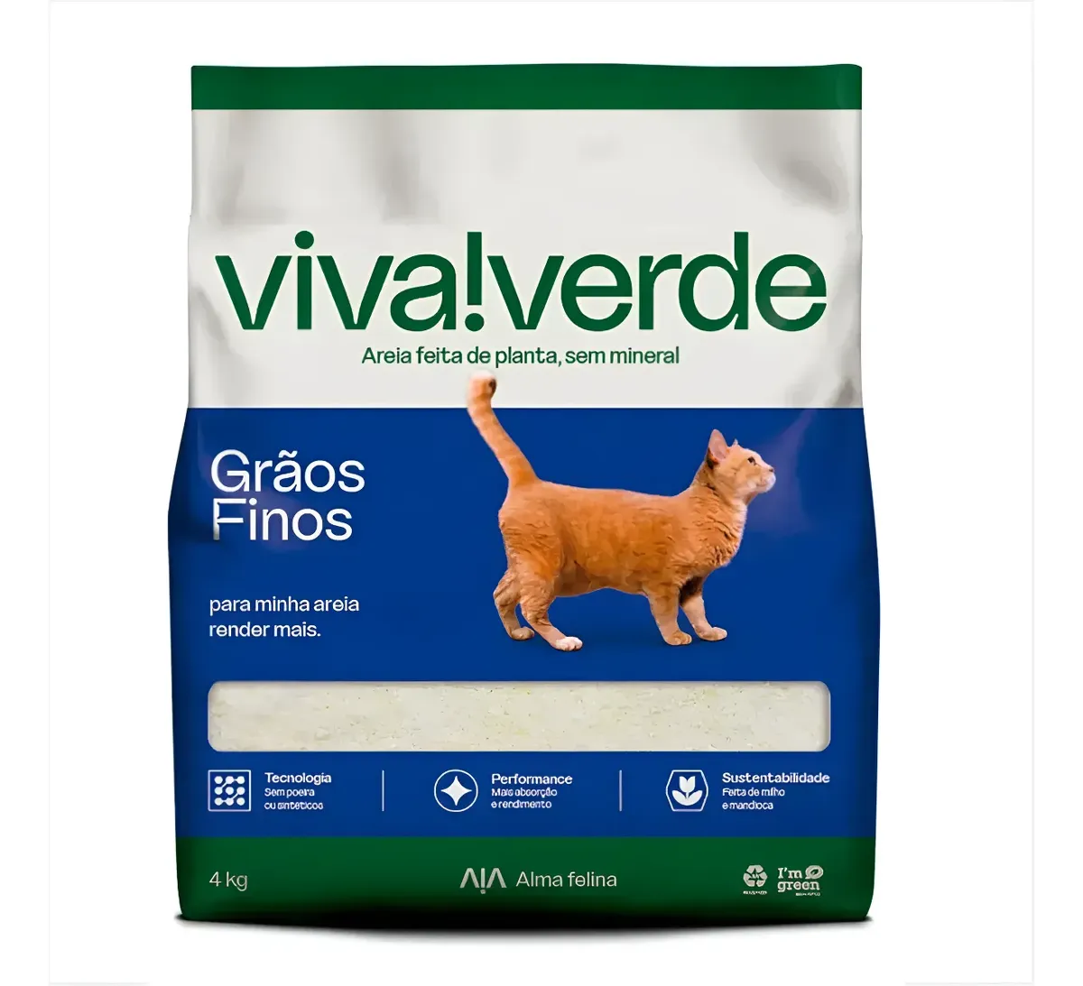 Viva!Verde — areia higiênica Grãos Finos 4 kg — 4kg;1pacote;semfragrância/neutro declarado
